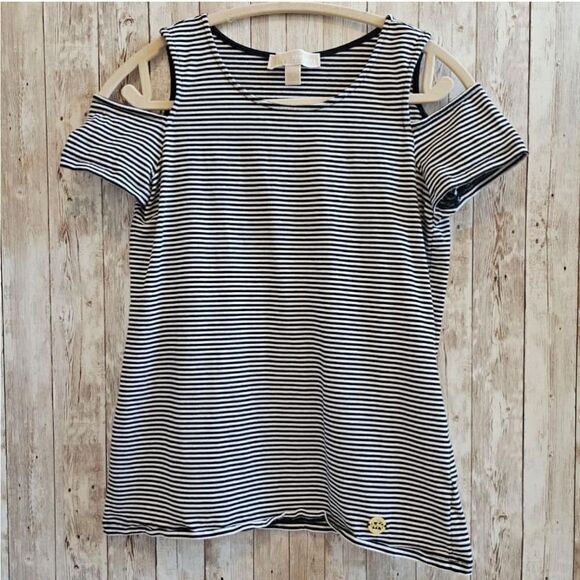 Michael Kors Tops - Michael Kors stripped black and white off shoulder women's top